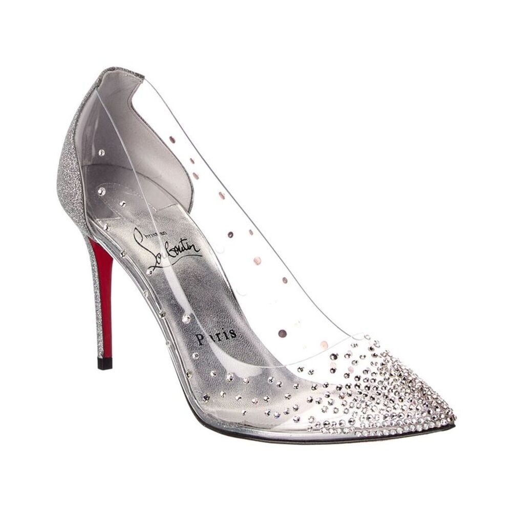 Christian Louboutin Degrastrass 85 Leather Pump, Silver